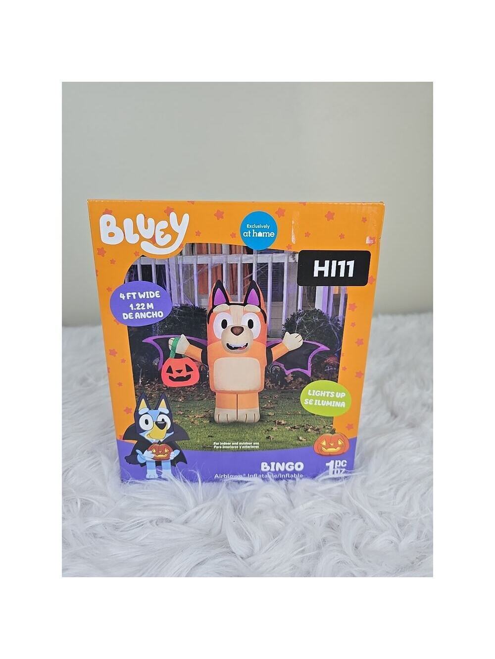 Bluey Bingo Halloween Inflatable Bat With Pumpkin 4ft 2025 Gemmy Brand New